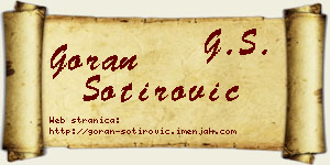 Goran Sotirović vizit kartica
